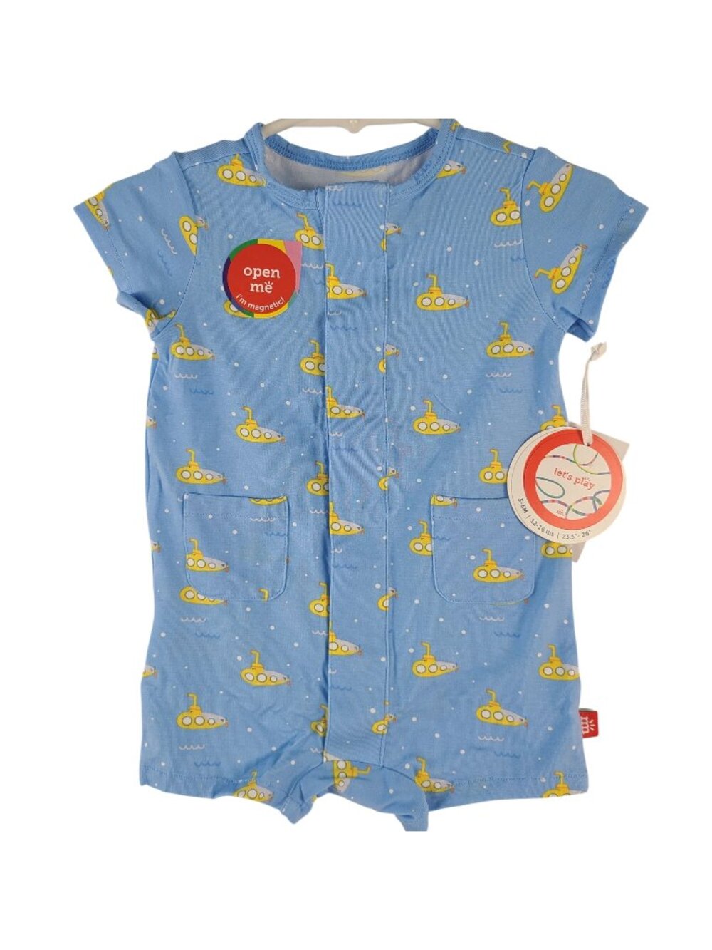 NEW Magnetic Me Eco-Friendly Baby Romper Submarine Print Blue Sz 3-6 Months